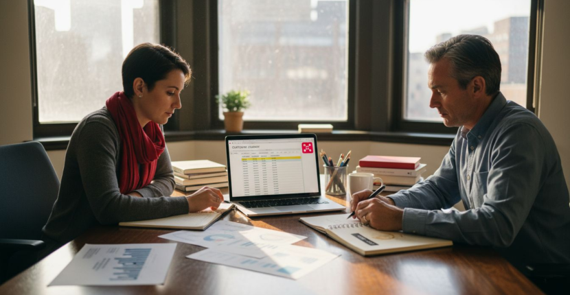 Two professionals discuss UX and CX differences