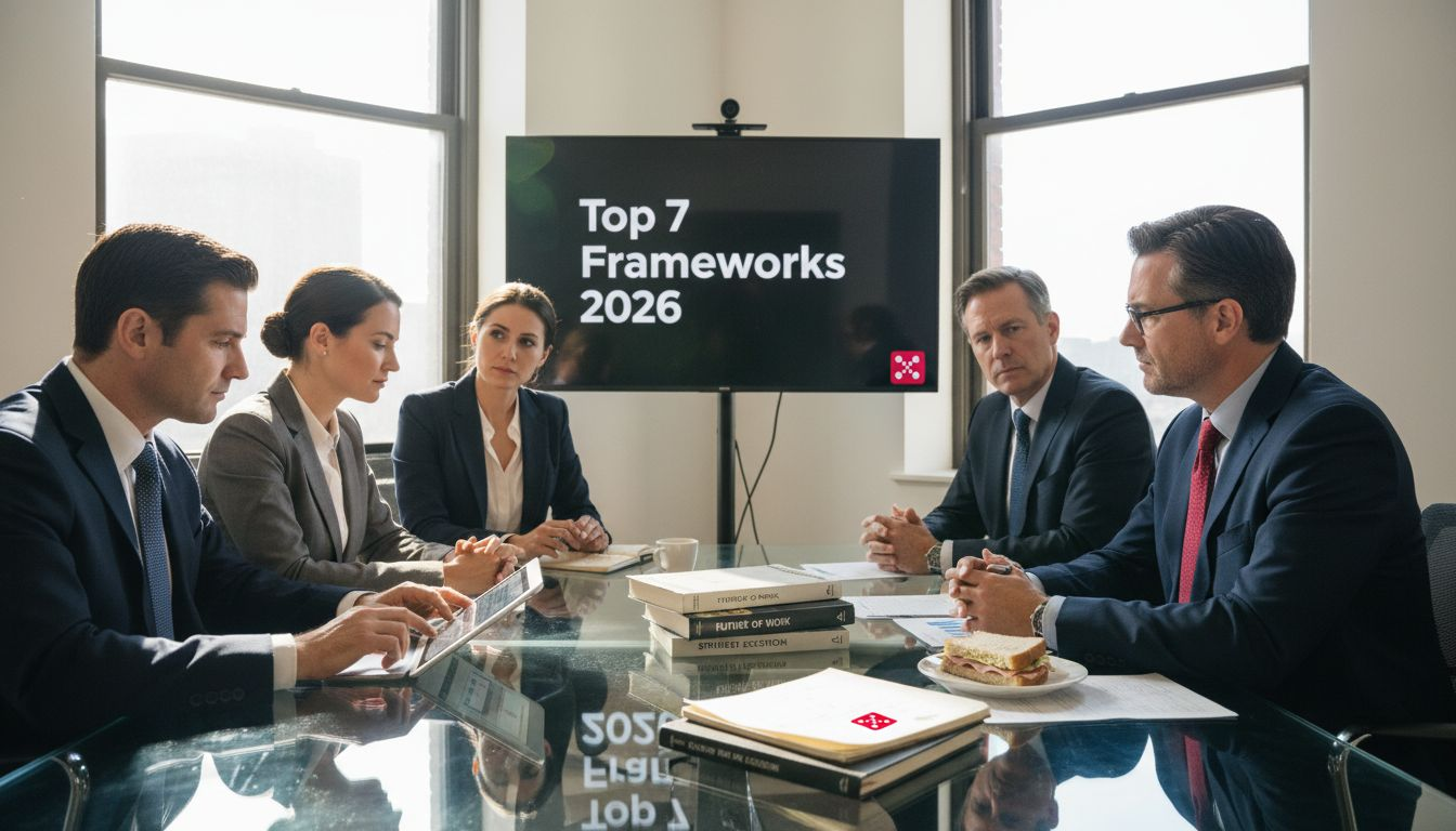 Executives review digital transformation frameworks