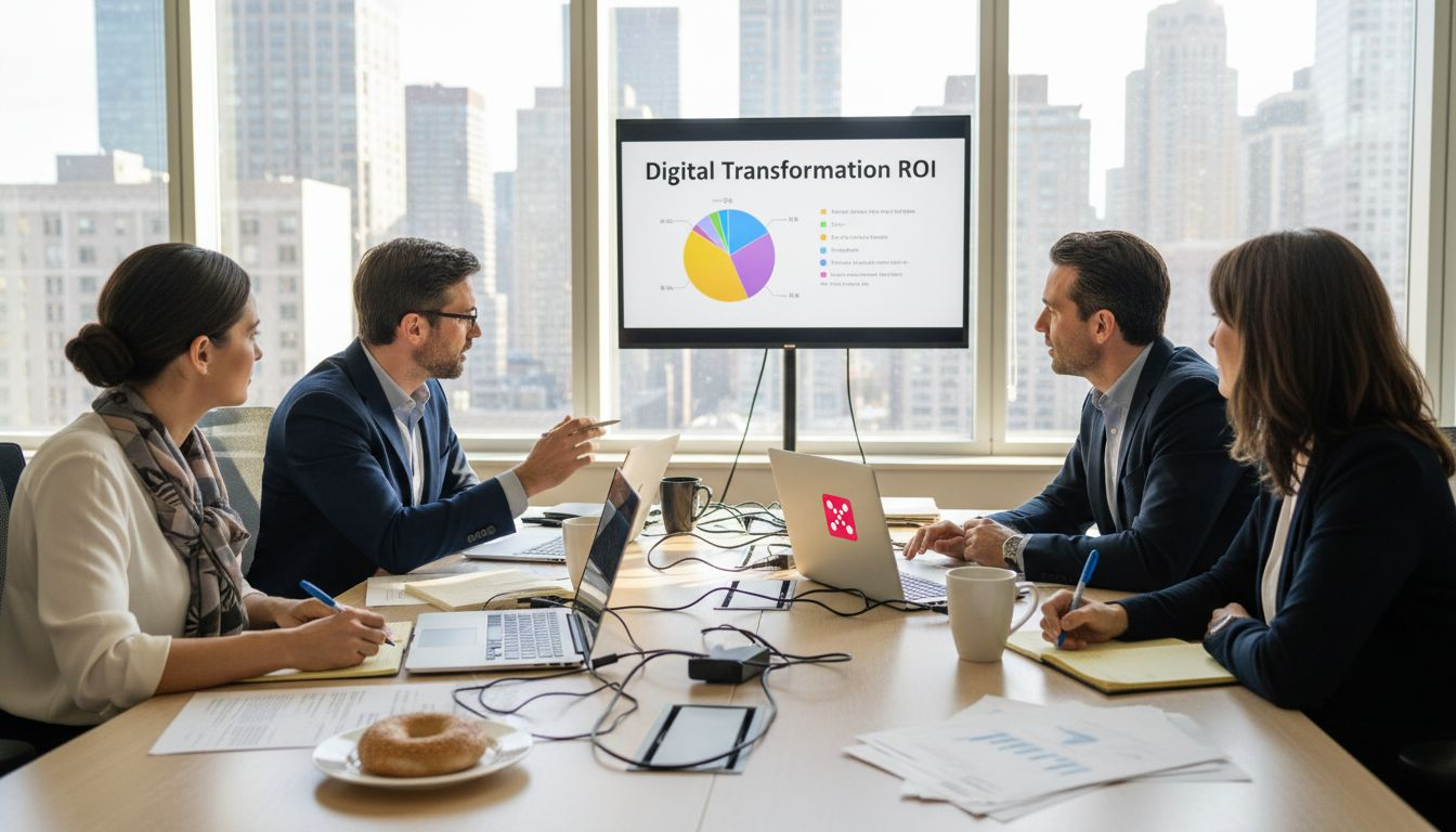 Executives discussing digital transformation strategy
