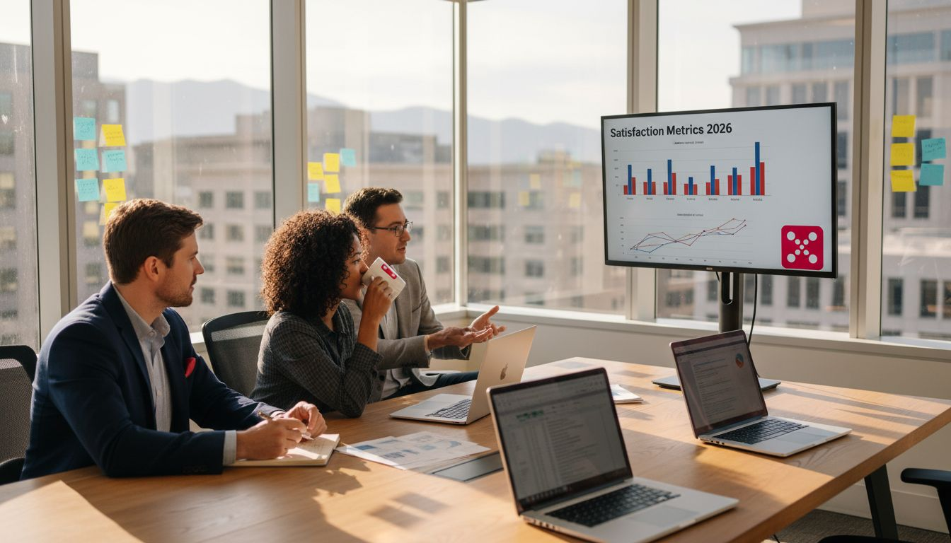 Office team reviewing CX transformation data