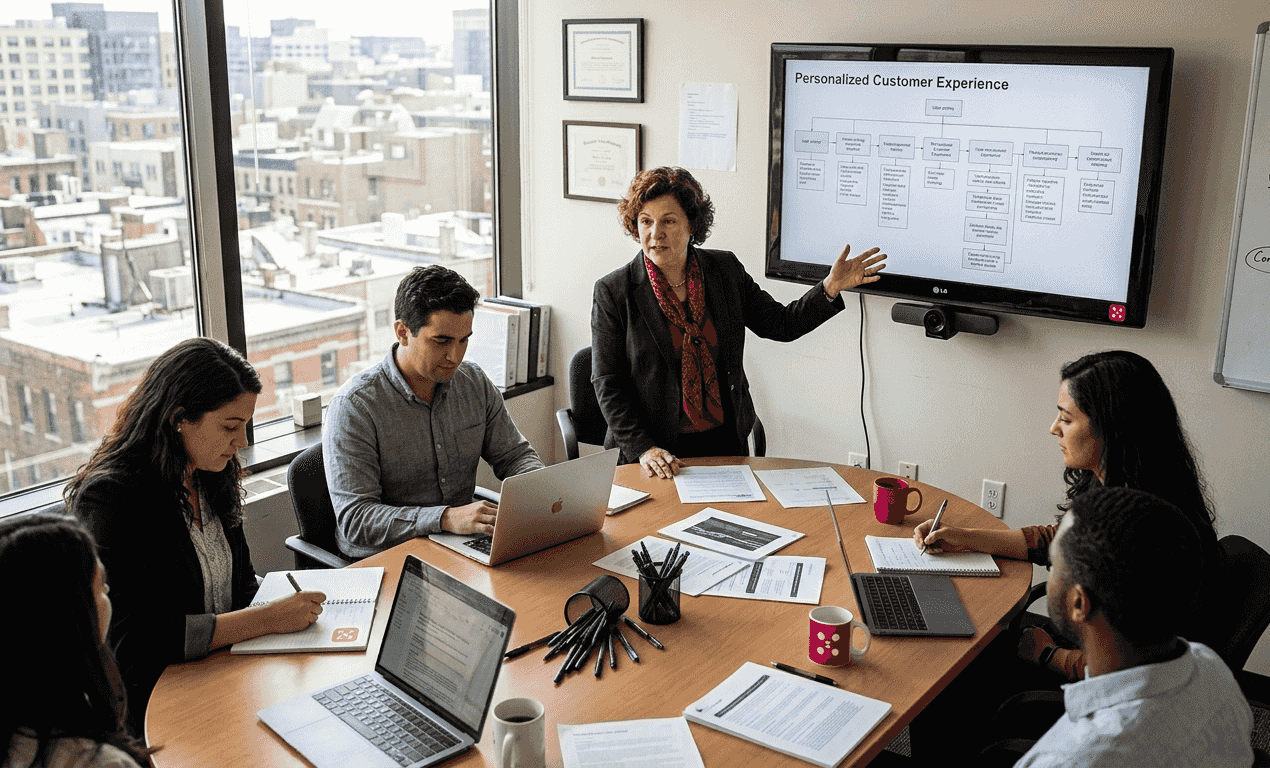 Office meeting on customer experience strategy